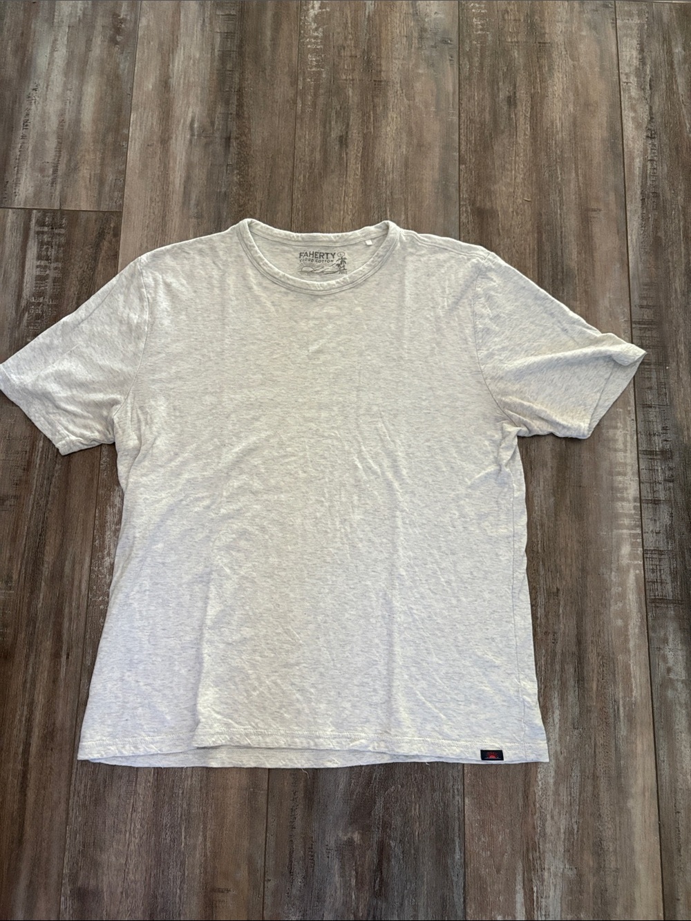 Faherty Light Grey Heathered Cloud Cotton Pima Cotton Modal Tee Men's Size Large